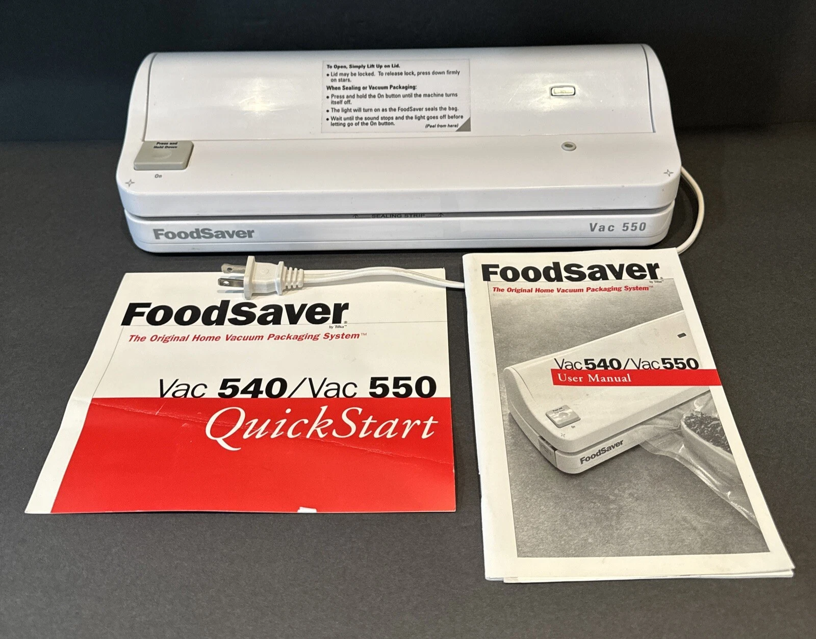 Food Vacuum FoodSaver Sealer System VAC 550 with Manual Tested EUC with Manual