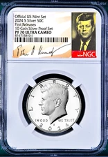 2024 S Proof SILVER Kennedy Half Dollar 50c NGC PF70 UC FR "10-Coin-PF-SET"