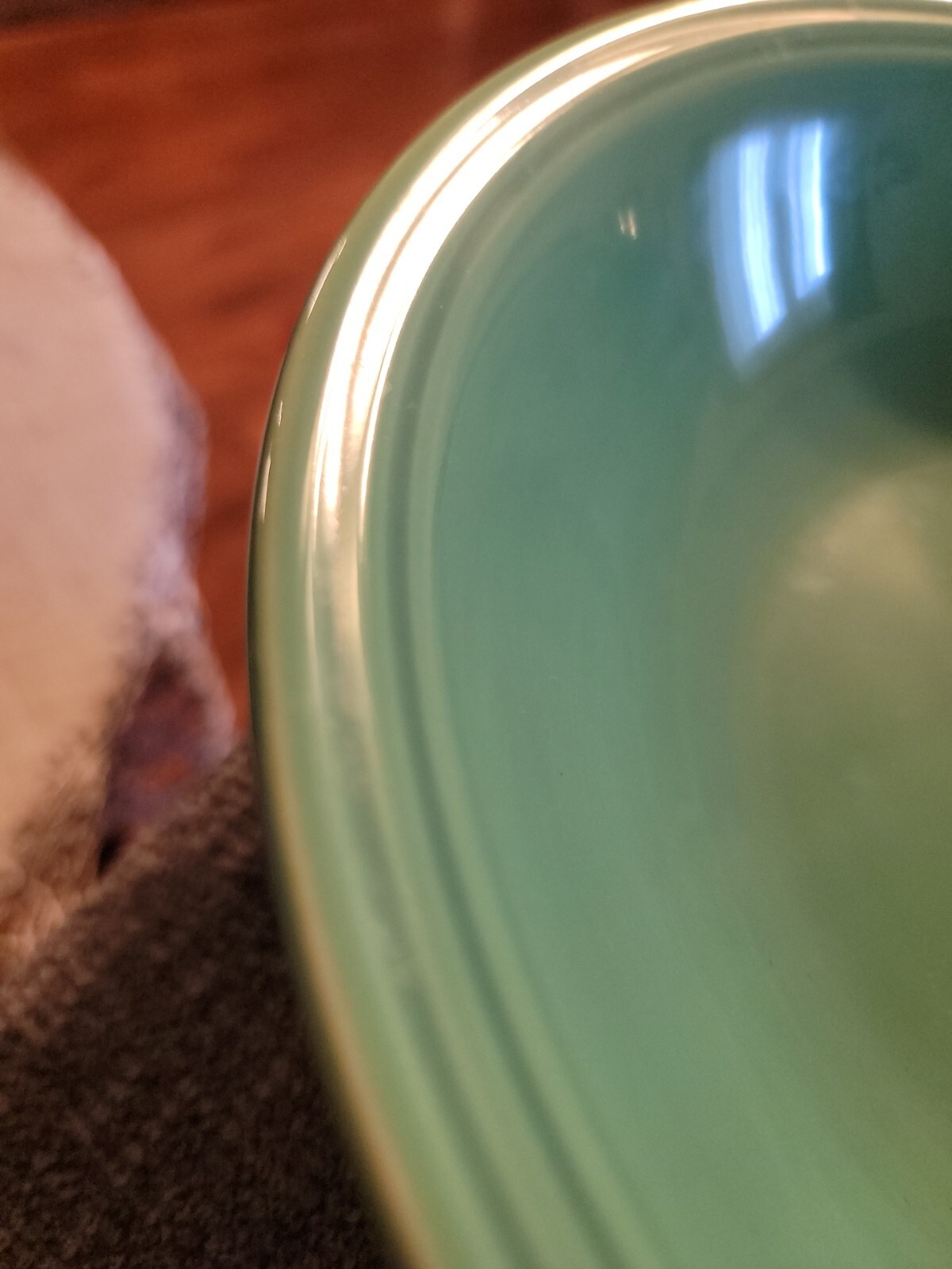 Oneida Petals Serving Bowl Sea Foam Green 9.75" Ceramic Daisy