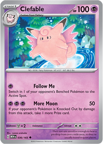 1x Clefable 036/165  Scarlet & Violet 151 Pokemon TCG Card NM