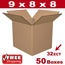 50 - 9x8x8 Cardboard Boxes Mailing Packing Shipping Box 32ECT Corrugated Carton
