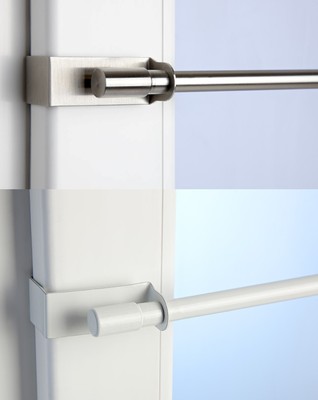 Klemmstange Easy Fix ausziehbar Edelstahl Optik weiß  Klemmfix Gardinenstange