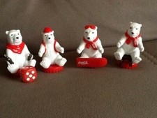 4 x Eisb&auml;ren COCA COLA B&auml;r Edition Serie 2002 ca. 6cm hoch OVP Weihnachten