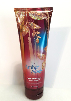 Bath & Body Works AMBER BLUSH Triple Moisture Cream 8oz RARE Retired