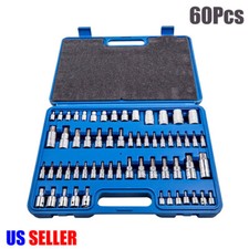 60pcs Master Torx Socket Set Tamper Proof Security Bits Torx Plus External Star