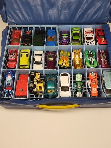 Vintage Tara Toy 48 Car Car Carry Case blau gefüllt mit Hotwheels und Matchbox (48) - Bild 9 von 19