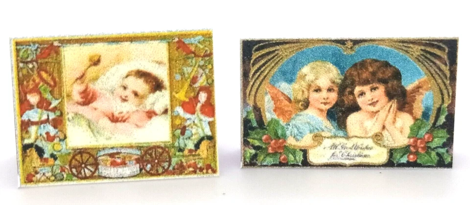 Dolls House 1:12 Scale Miniature Victorian Christmas Cards (Set A) - Image 3 of 4