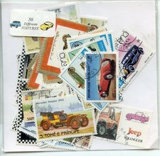 LOT DE 50 TIMBRES THEMES /// VOITURE / AUTOMOBILE //  DIFFERENTS