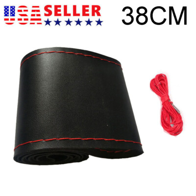 DIY Hand Sewing Auto Car Leather Steering Wheel Cover With Needle and Thread