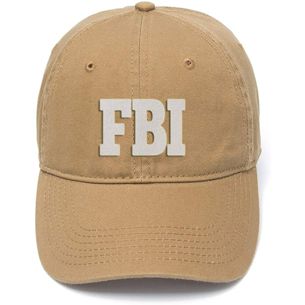 Baseball Cap Unisex Hip Hop Flock Printing for FBI Federal Agent Cotton ...