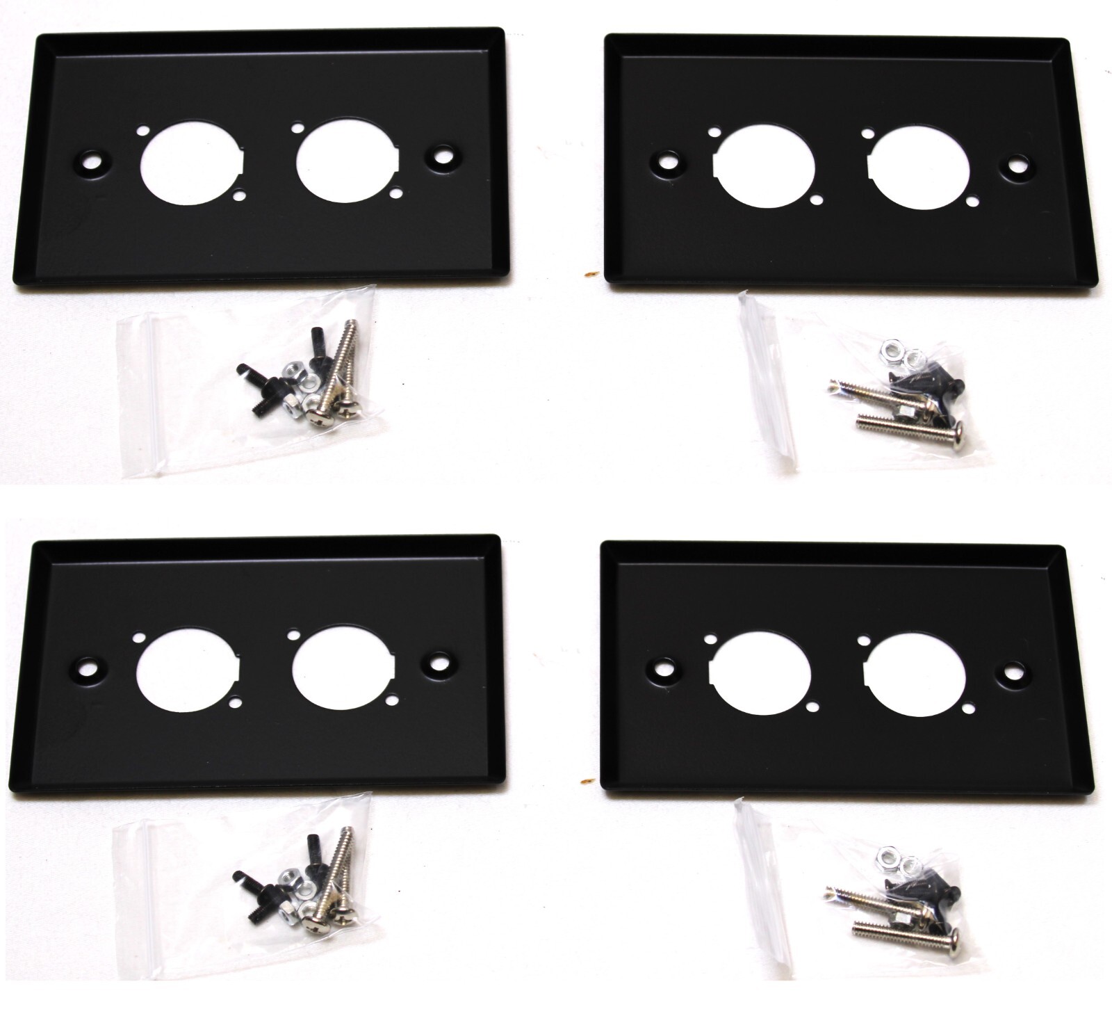 (4) Four Single Gang Blank Wall Plate Cover BLACK Steel eBay