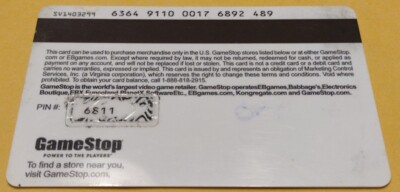 GameStop Power To The Players Collectible Gift Card No On Card