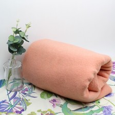 Large Vintage 100% Wool Blanket. Gorgeous Pink Colour & Matching Stitch Edging.