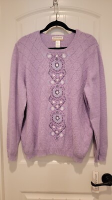 NWT ALFRED DUNNER MONTANA SKY Long Sleeve Sweater Top Small S MSRP $68.00
