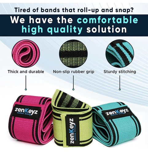 Resistance Bands Set for Hip Leg Booty Bands Exercise Yoga Fitness Loop Workout - Picture 2 of 6