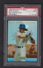 1995 BOWMAN'S BEST RED REFRACTOR #36 MIKE PIAZZA DODGERS GRADED SP PSA 9 MINT