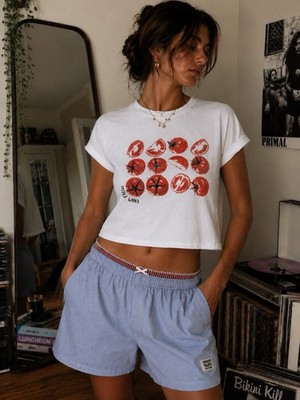 Girl Dangerous Farm Fresh Tomato Graphic Oversized Y2K Indie Sleaze Cottagecore