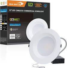 12" LED Recessed Downlight, 30/40/50W, 3 Color Options, Dimmable, ETL Listed