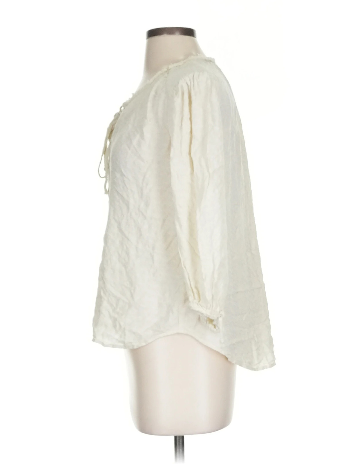 True Religion Women Ivory 3/4 Sleeve Blouse S thumbnail 4