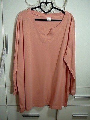 A3 AproductZ T-Shirt Tunika Gr 50/52 apricot Split Neck Schlitze Krempelärmel