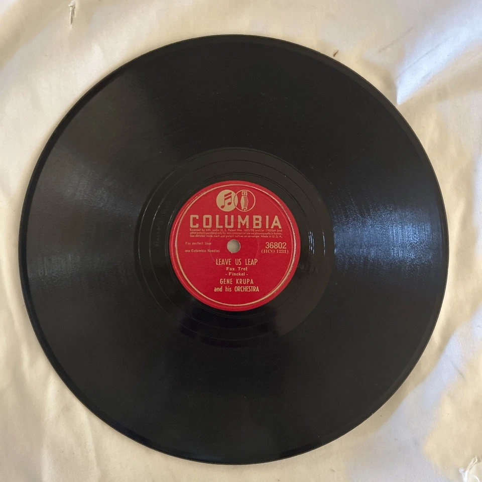10" 78 RPM-Gene Krupa Jazz Trio-Dark Eyes/Leave Us Leap/Columbia 36802 Vg+ Foto 3 de 4