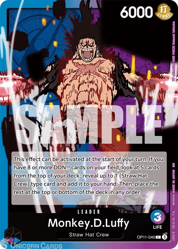 OP11-040 Monkey.D.Luffy : Leader English One Piece TCG Card : OP11: A Fist Of Di
