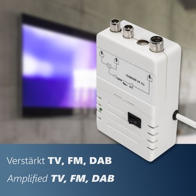 TV Antennenverstärker 25dB  für 2 Geräte HDTV 4K-DVB-C/T2 Signal Verstärker