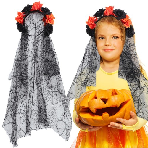 BOOMTOP – Bandeau Citrouille Halloween + Stickers Strass – Serre-tête Enfant Et Adulte – Résine/tissu