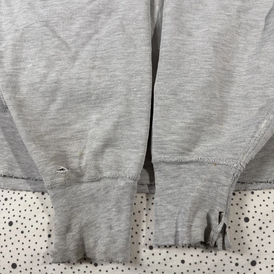 Moletom Vintage 1980 Champion Masculino L Cinza St Olaf Tecido Reverso Warm Up - Imagem 4 de 4