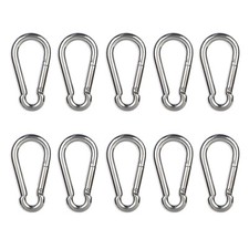 10PCS 2.36 Inch Stainless Steel Keychain Carabiner. Small Carabiner Clips