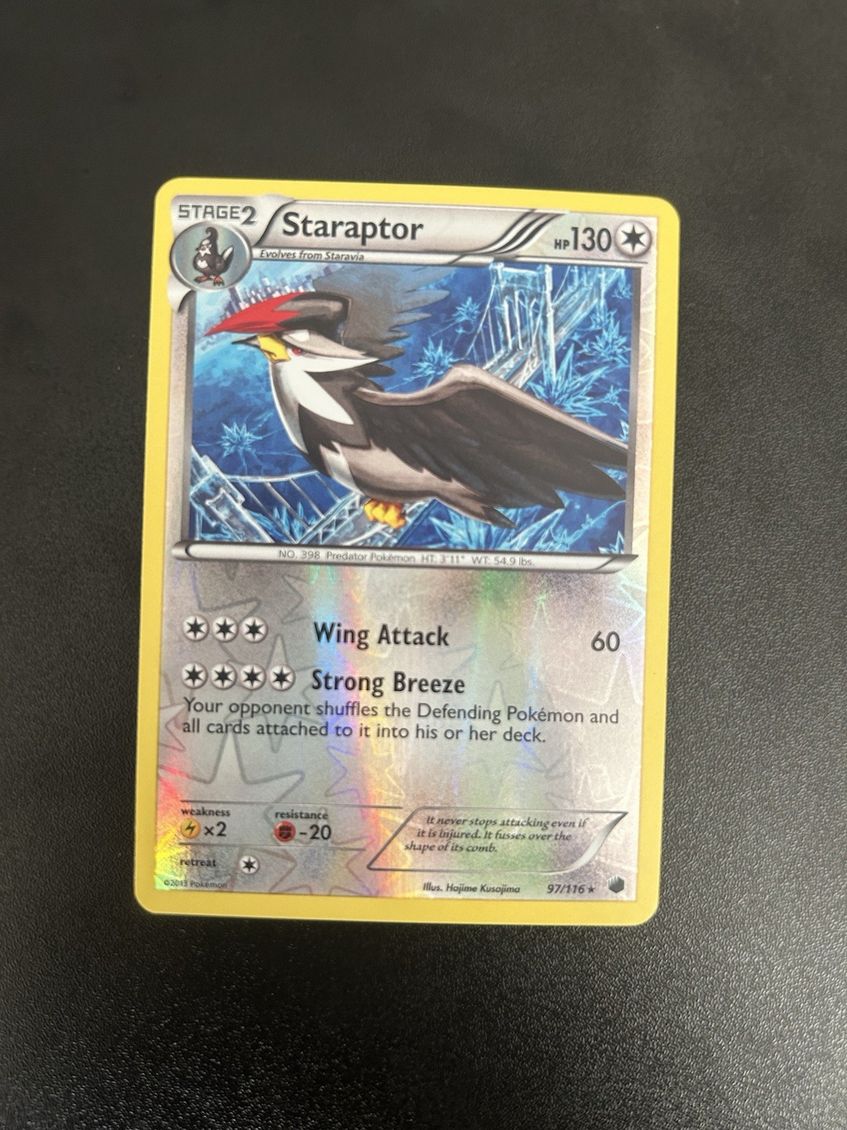 Pokémon TCG Staraptor Reverse Holo Rare 97/116 Plasma Freeze