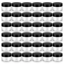 36 Pack 1 OZ Plastic Jars with Lids, BPA Free, Reusable, Refillable Transpare...