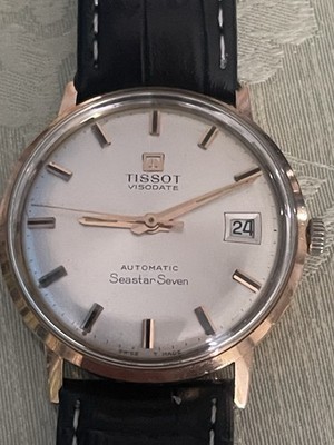 Vintage Herren Armbanduhr Tissot Seastar Seven Automatic 585 Rosegold 34mm