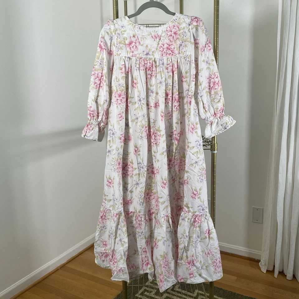 复古 90 年代罕见维多利亚的秘密草原花卉睡衣 Cottagecore 金色标签 — 第 3/4 张图片