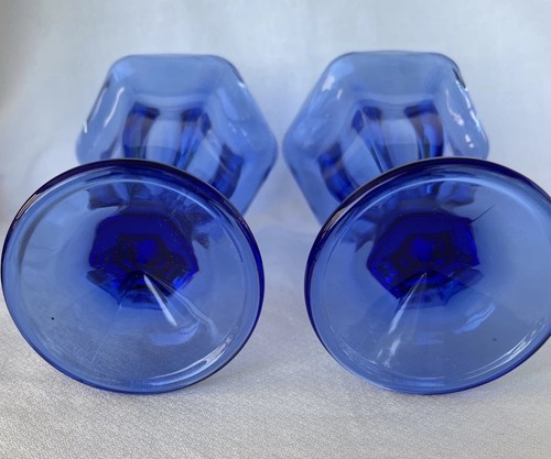 Zwei Eisbecher Tassen Parfait Kobaltblau Glas Anchor Hocking 6 Zoll - Bild 5 von 7
