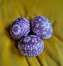 Sorbische Ostereier, Eier, 3er Set ,Kratztechnik , Handarbeit, NICHT ZUM HÄNGEN!