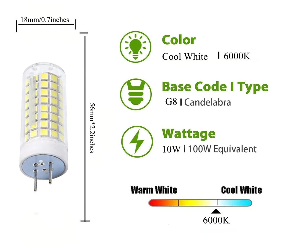 10W LED Light Bulbs 6000K Daylight White, Dimmable, 4-Pack for Landscape Use - Image 2 of 4