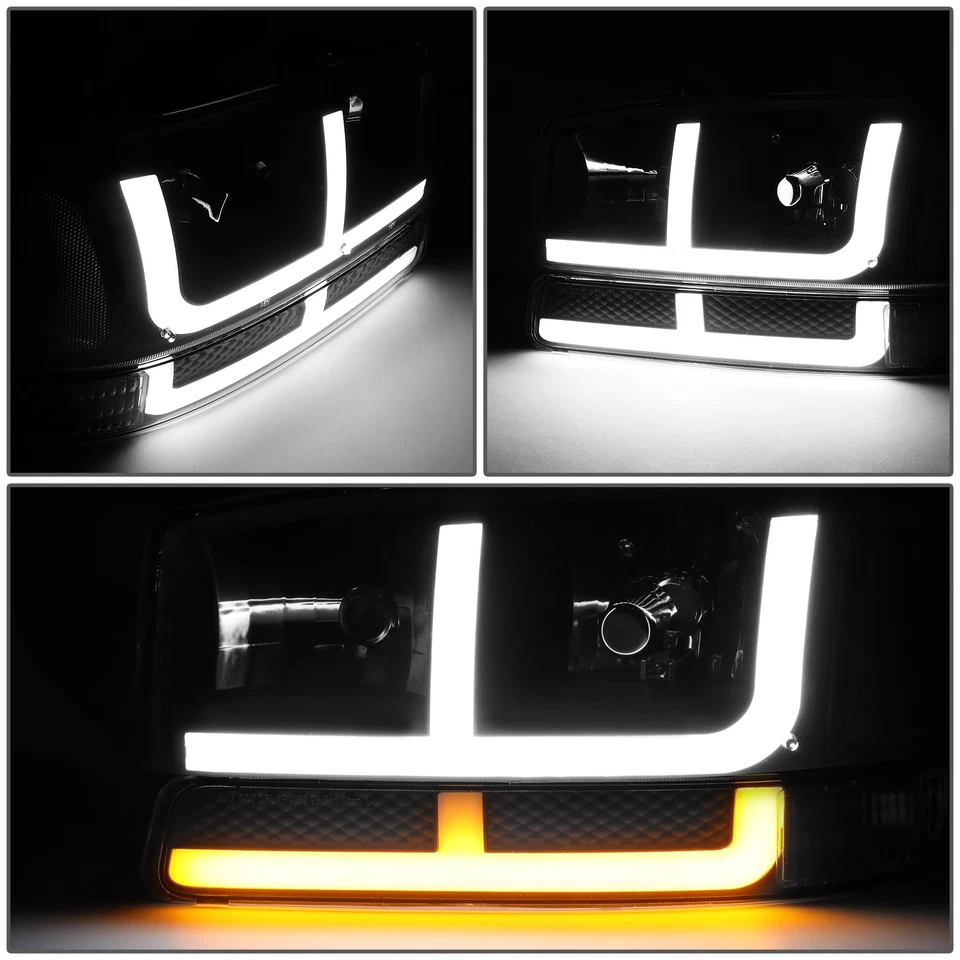 [SWITCHBACK F-LED DRL SETA] PARA 99-07 FARÓIS SERRA YUKON PRETO/CLARO - Imagem 3 de 4