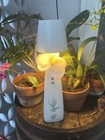White Floral Orchid Bottle-Style Table Lamp w/ Shade, Switch Corded — photo 1
