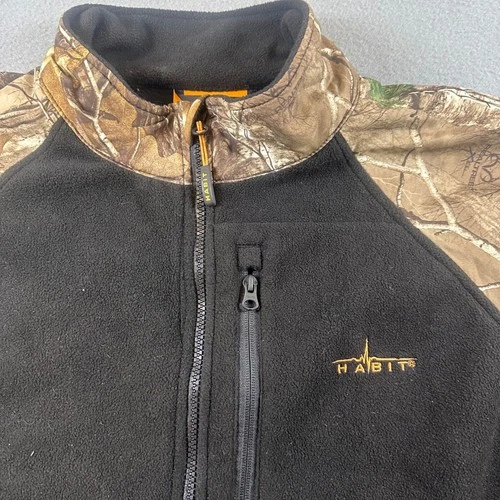Habit Mens Fleece Jacket XL Realtree Camo hunting Full Zip FJ1229 Anthracite image 2