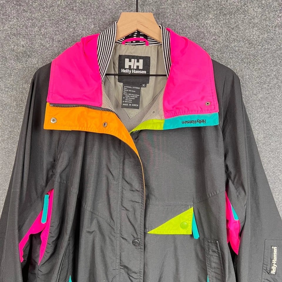 Vintage Helly Hansen Windbreaker Jacket Color Block 90s Retro Mens M - Image 3 of 4