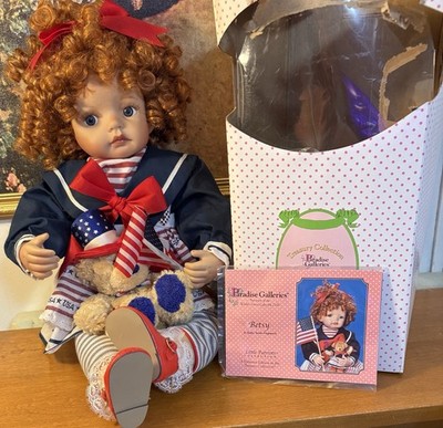Rare Collectors Ltd Ed.,COA, Inbox Little Patriots 20 Inch Vinyl Betsy Doll