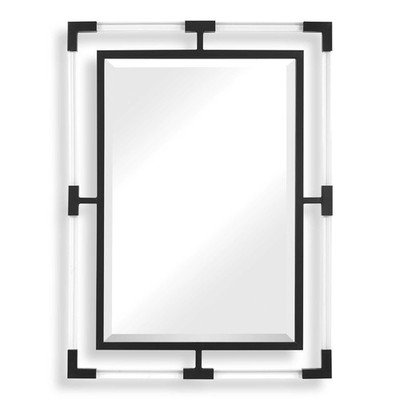 Uttermost Balkan 09713 Matte Black Rectangle Vanity Mirror 28x38