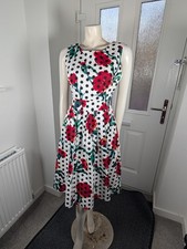 Jolie Moi Retro 50s Prom Dress New With Tags Size 8 Floral Polka Dot Rockabilly