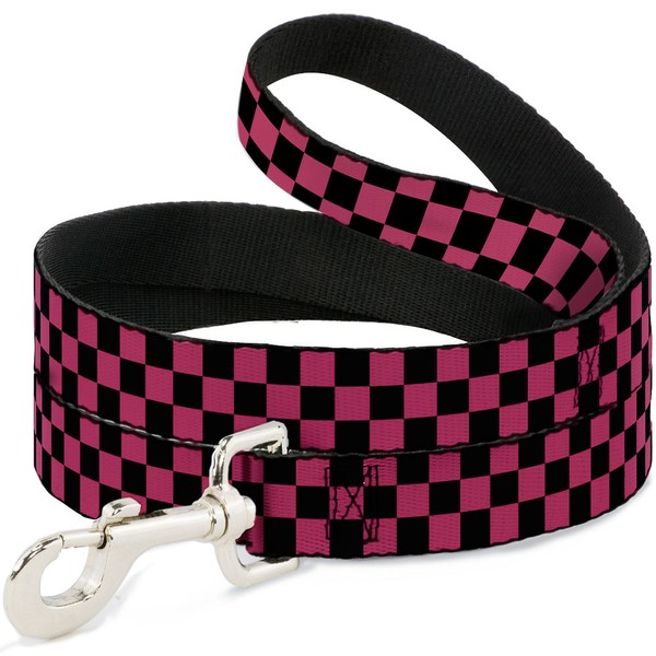 Dog Leash 6-FEET Checker Black/Honeysuckle Red (Us Import)-image