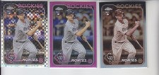 3 - 2024 Topps Chrome COCO MONTES RC Sepia, Pink, Xfractor Rockies #182