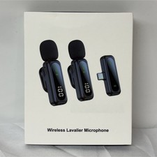 Wireless Lavalier Microphone USB-C Plug Play, Highly Sensitive, Black