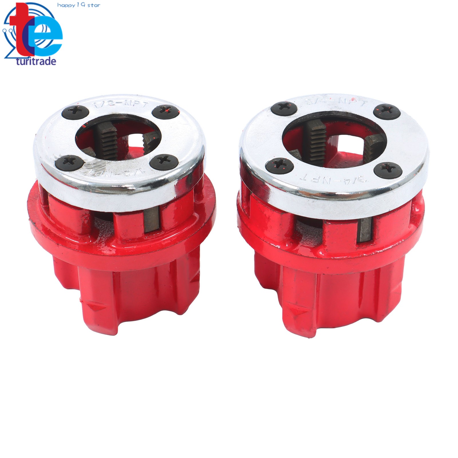 Pipe Threader 1/2" 3/4" 1" NPT Pipe Threading Tool Manual Ratchet With 3 Dies