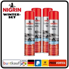 4x NIGRIN Entfroster Spray Scheiben Enteiser für Autoscheiben bis -20° 400 ml