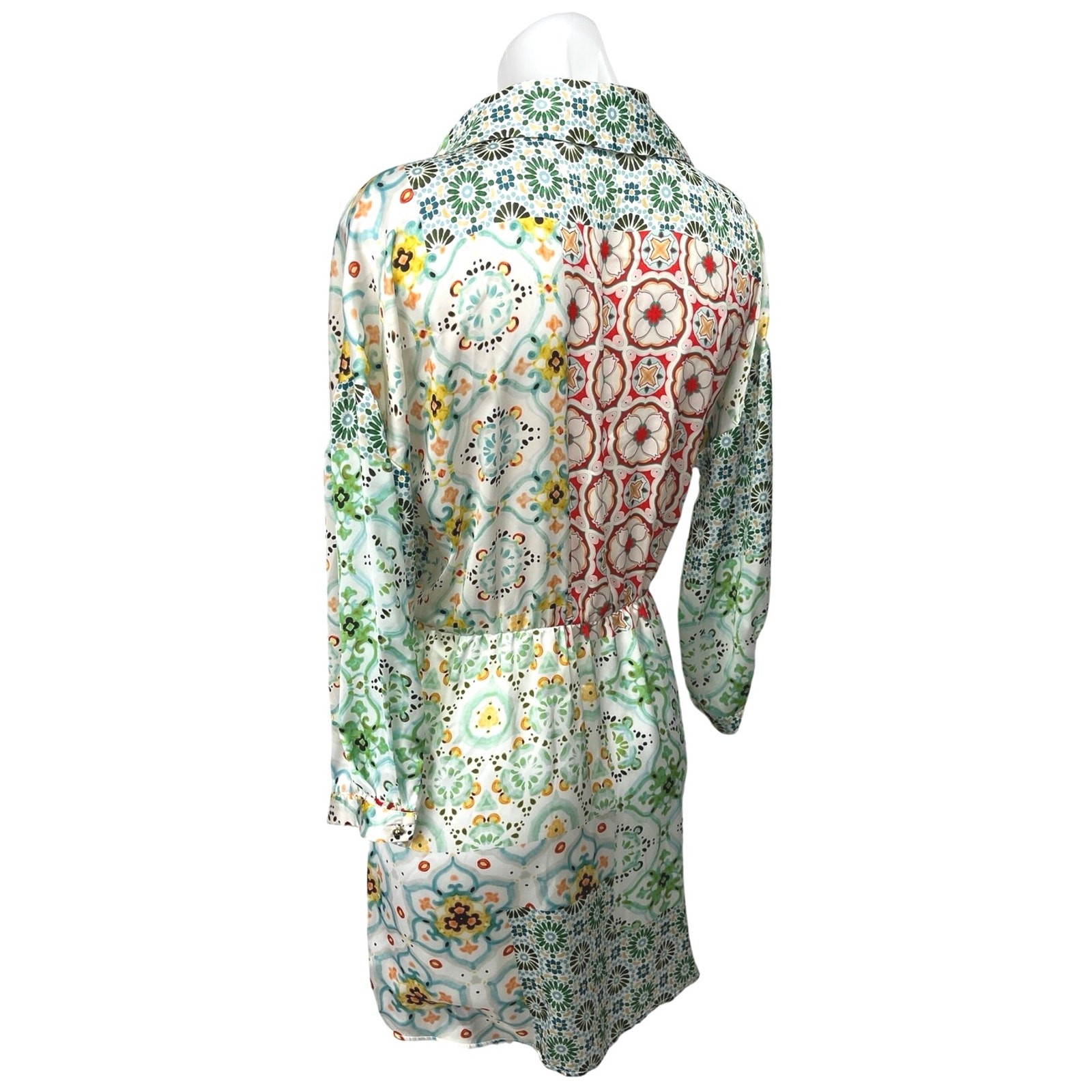 Zara Multicolor Patchwork Printed Button Down Lon… - image 2